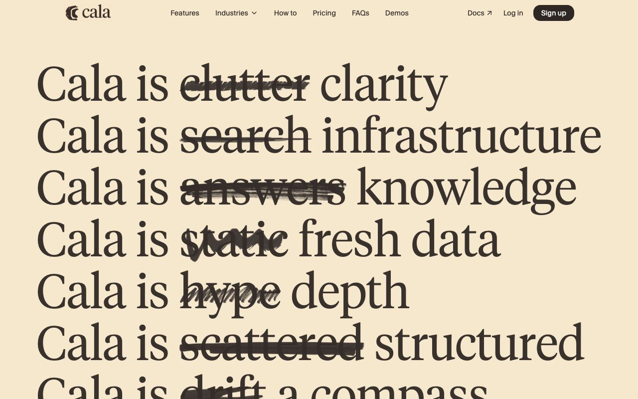 Cala — website screenshot