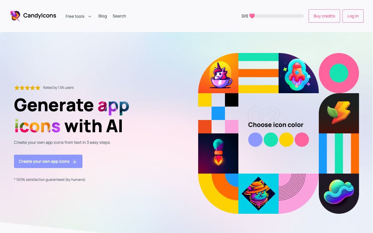 CandyIcons — website screenshot