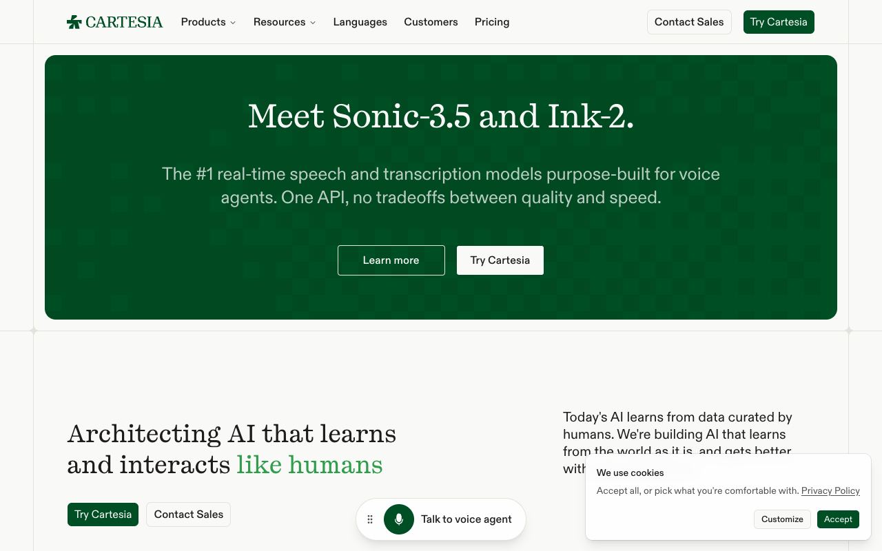 Cartesia — website screenshot