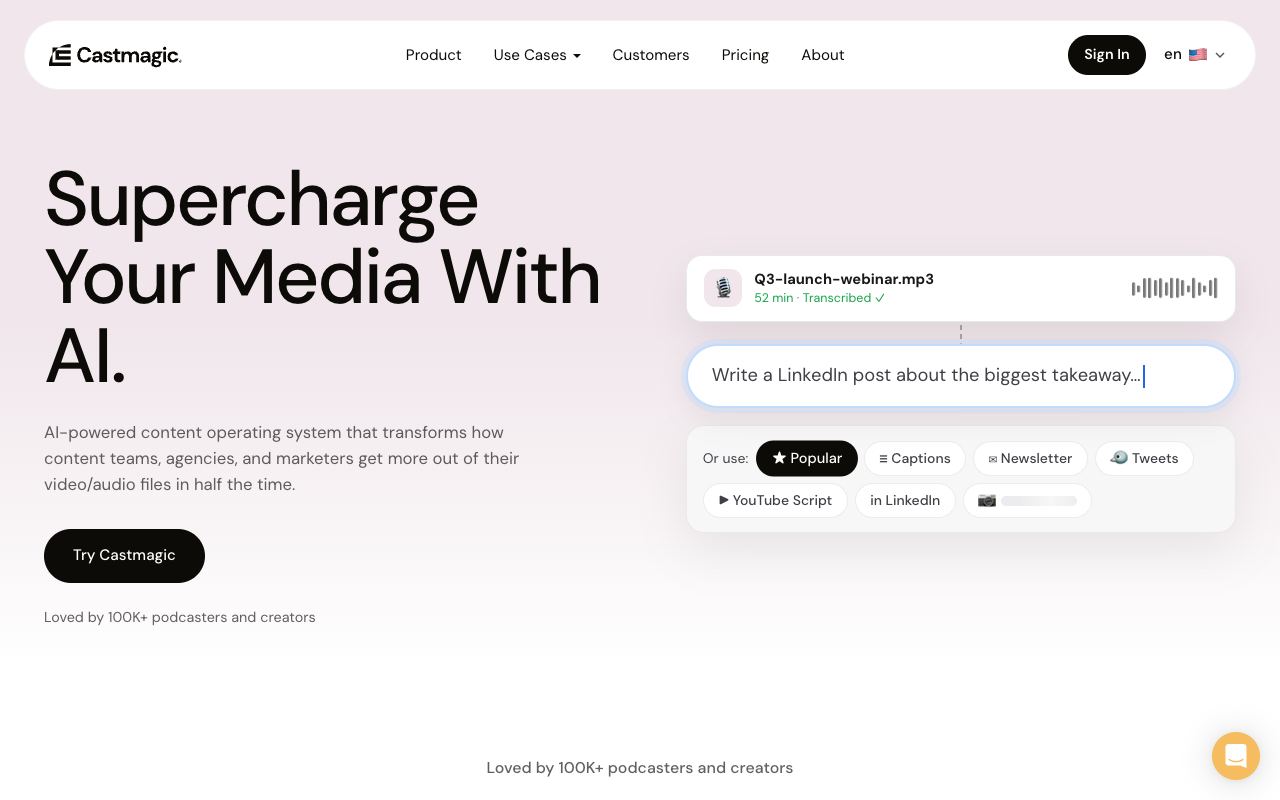 Castmagic — website screenshot