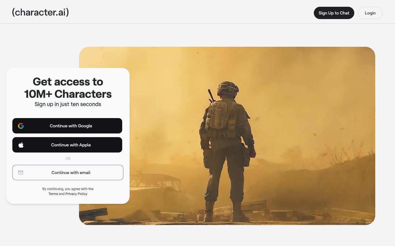 Character.AI — website screenshot