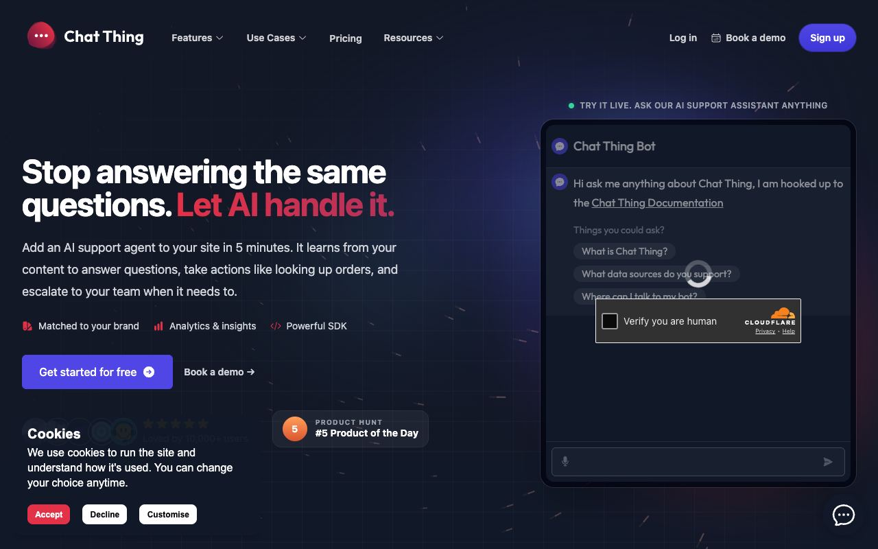 Chat Thing — website screenshot