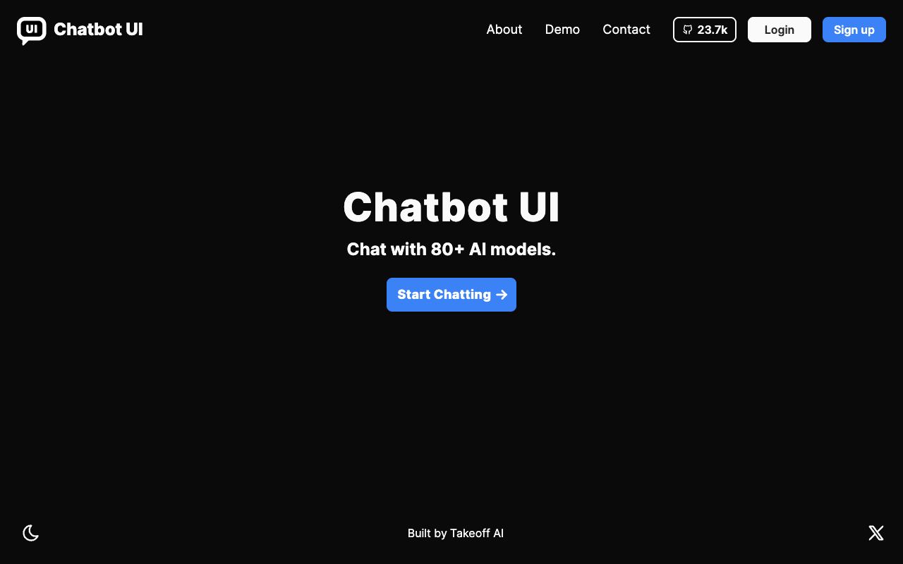 Chatbot UI — website screenshot