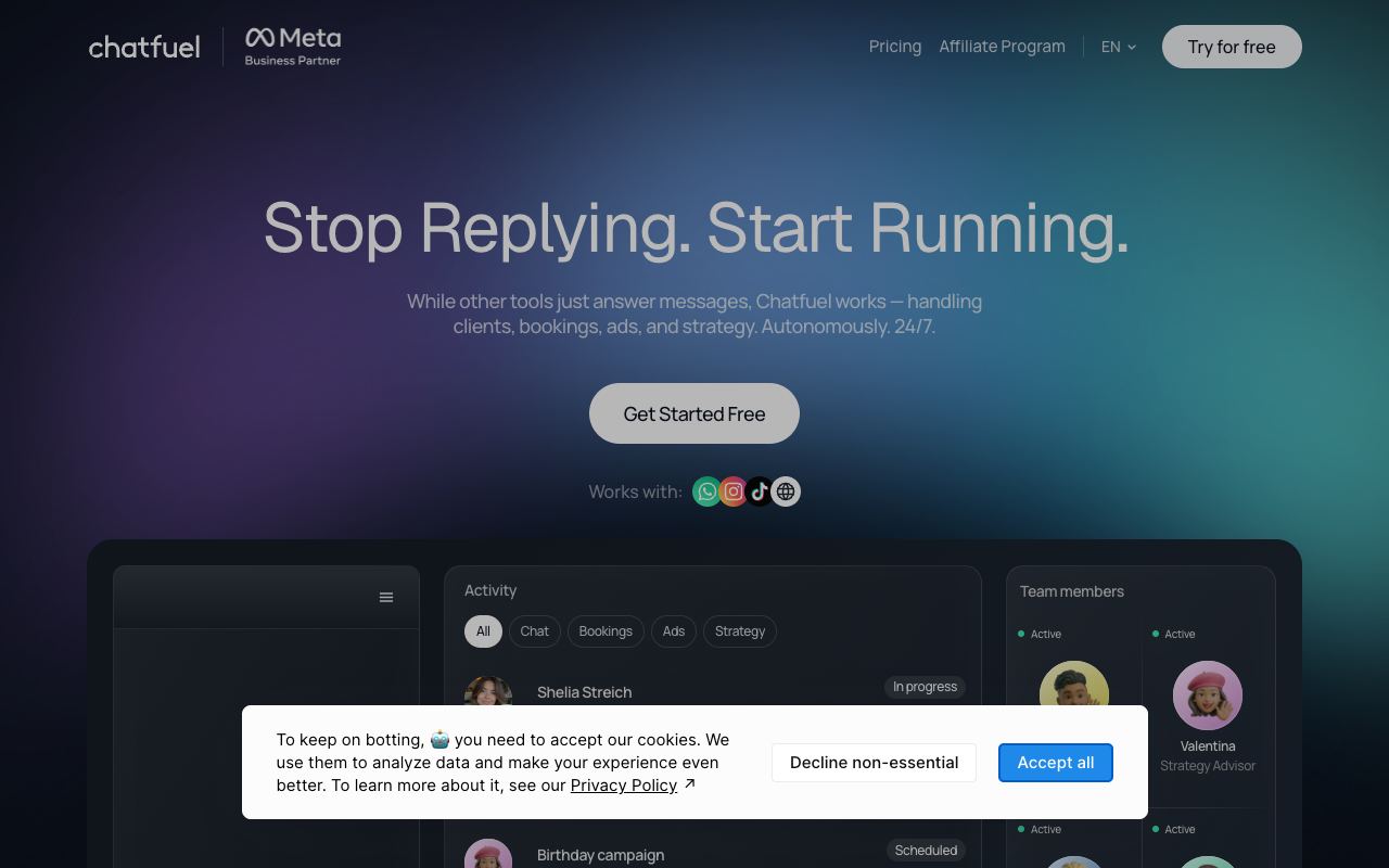 Chatfuel — website screenshot