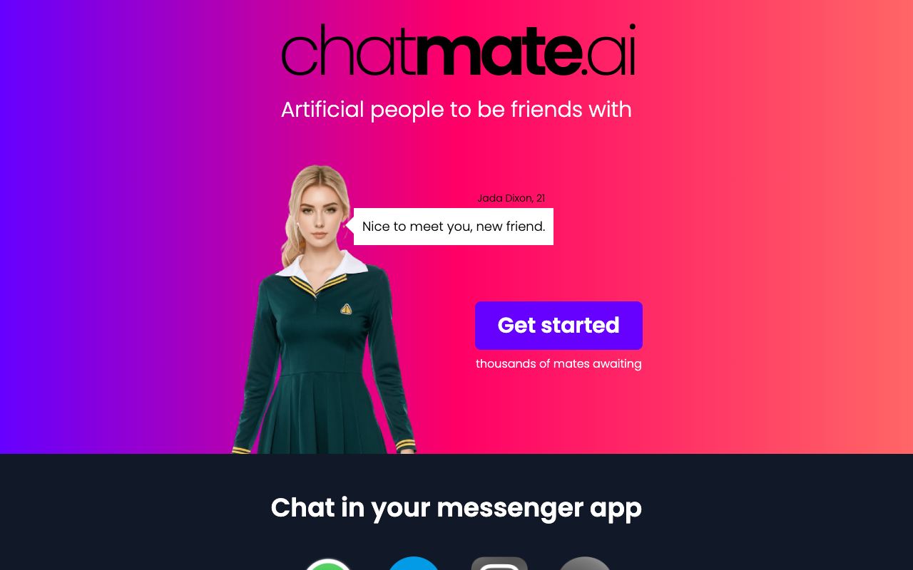 Chatmate AI — website screenshot