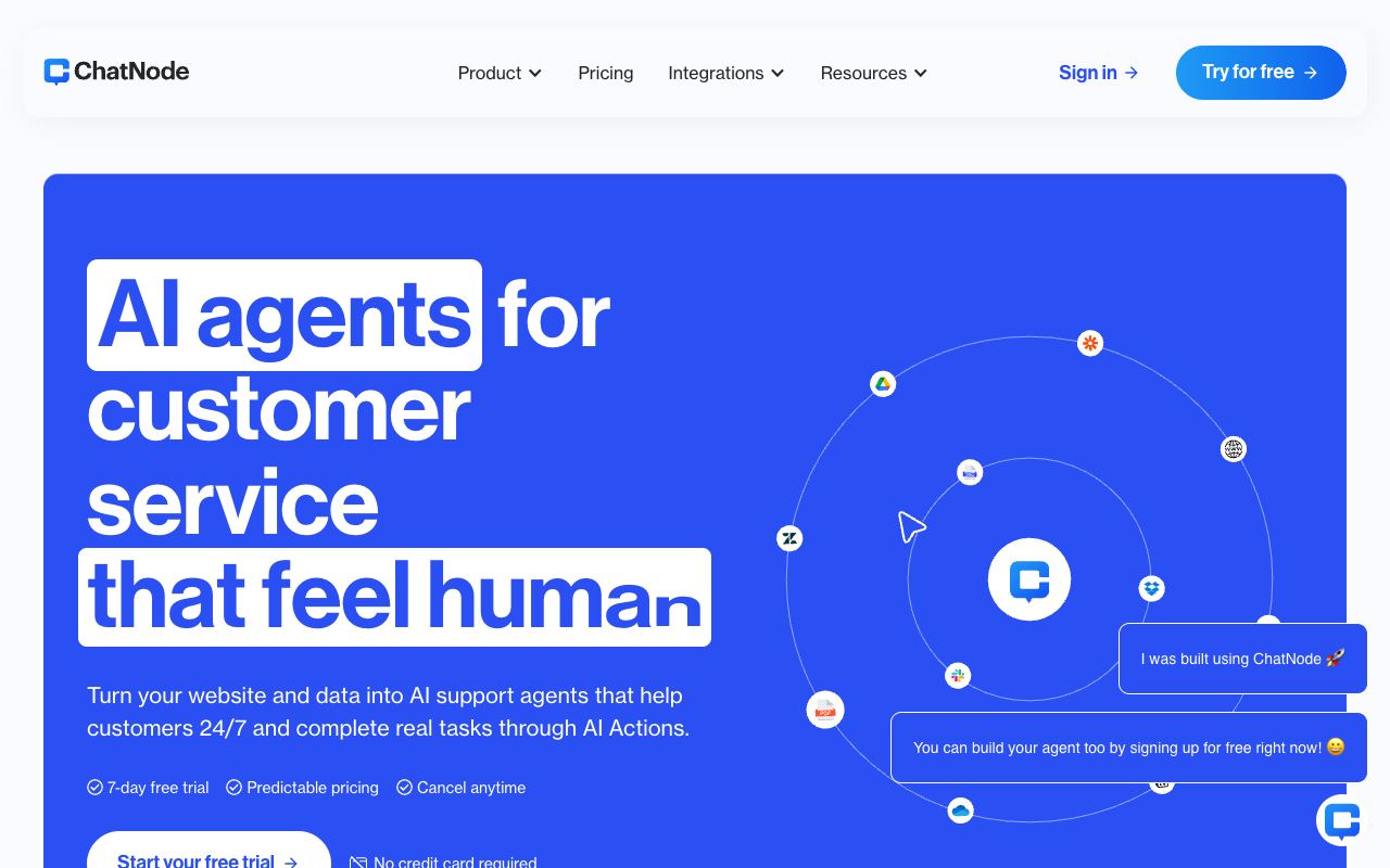 Chatnode — website screenshot
