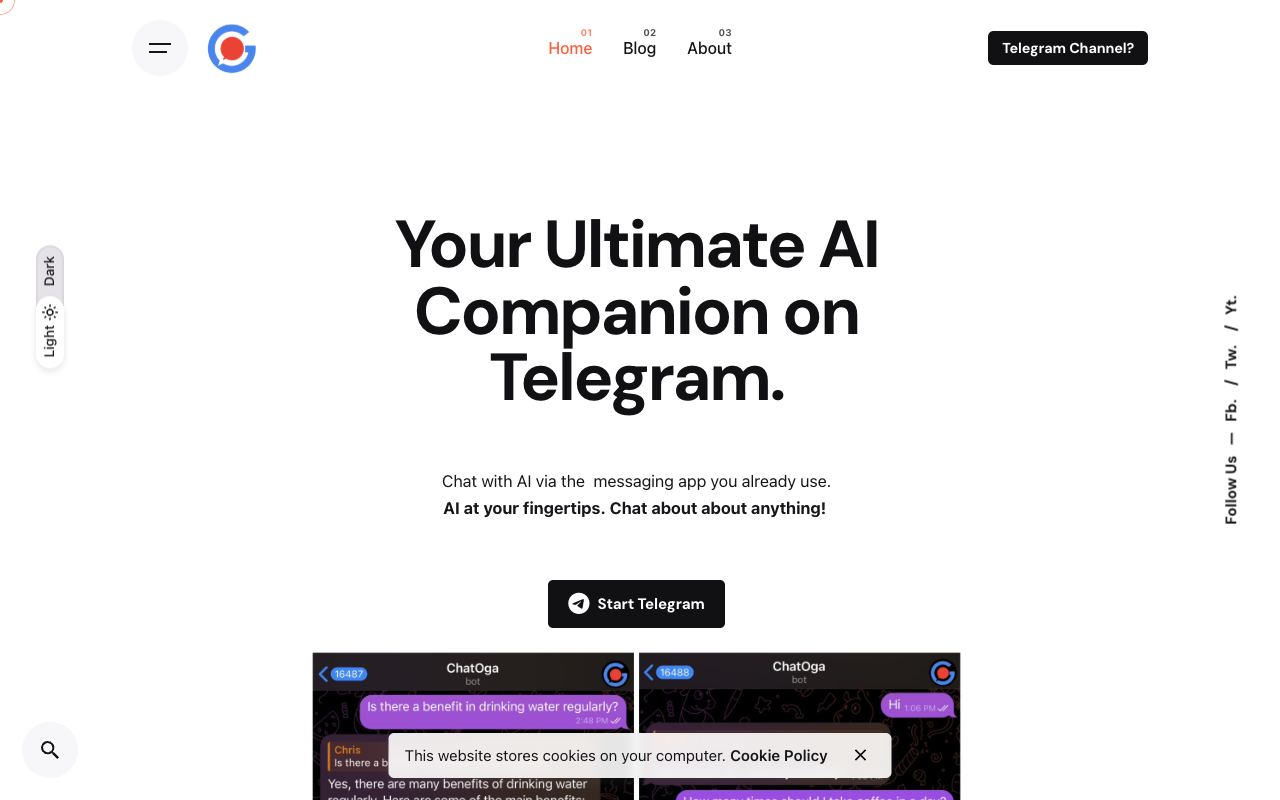 ChatOga — website screenshot