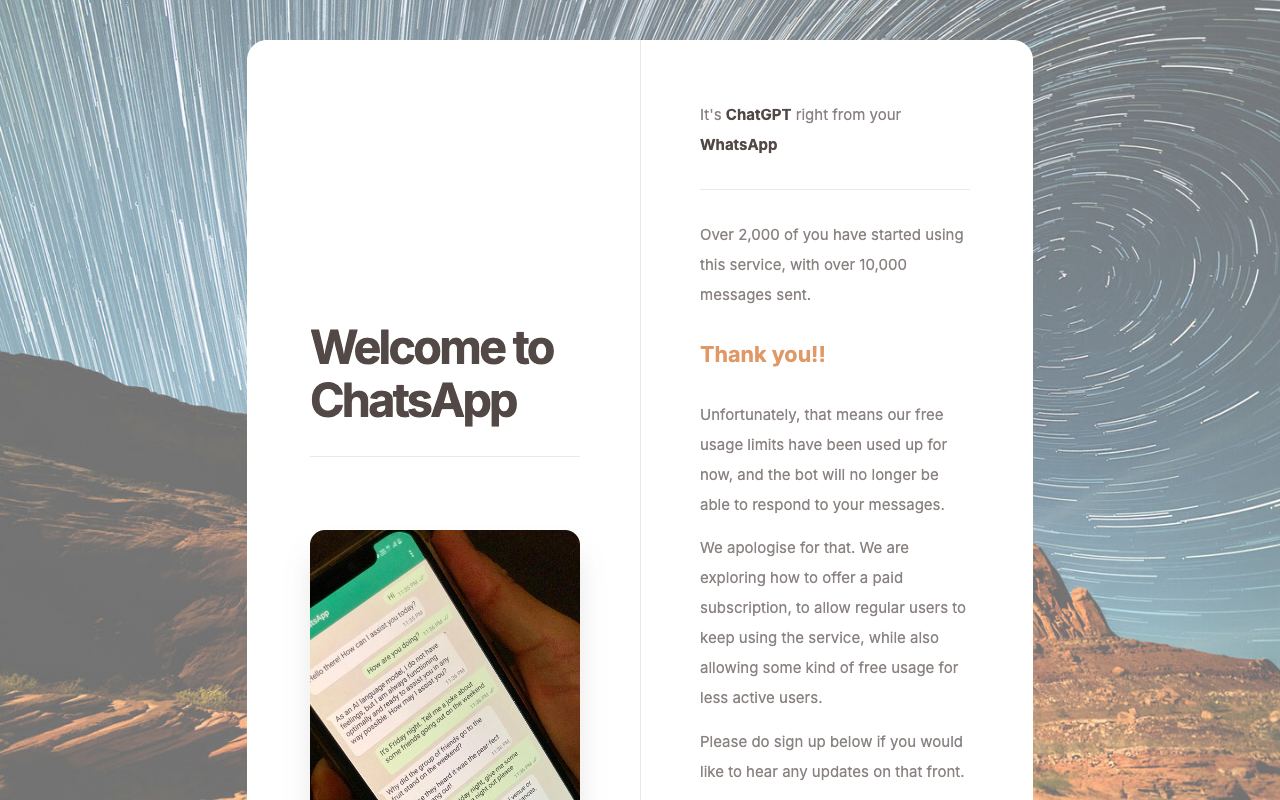 ChatsApp — website screenshot