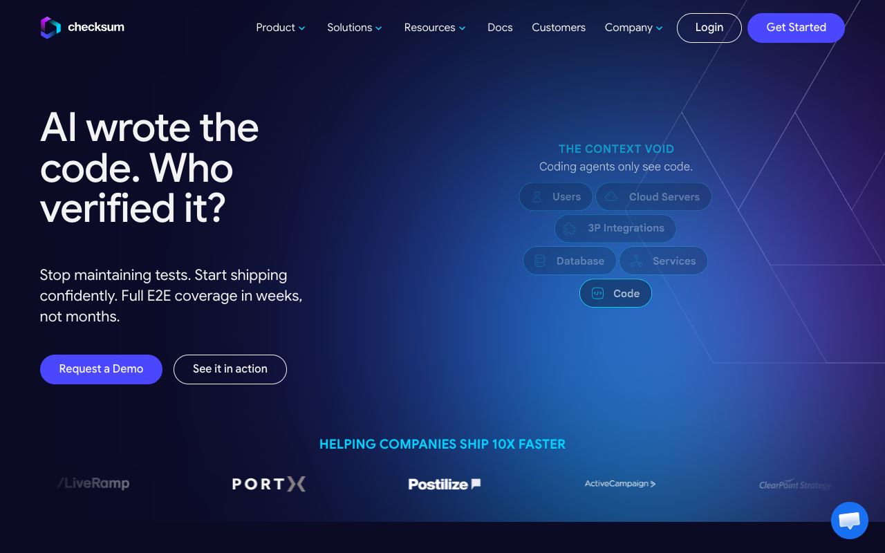 Checksum — website screenshot