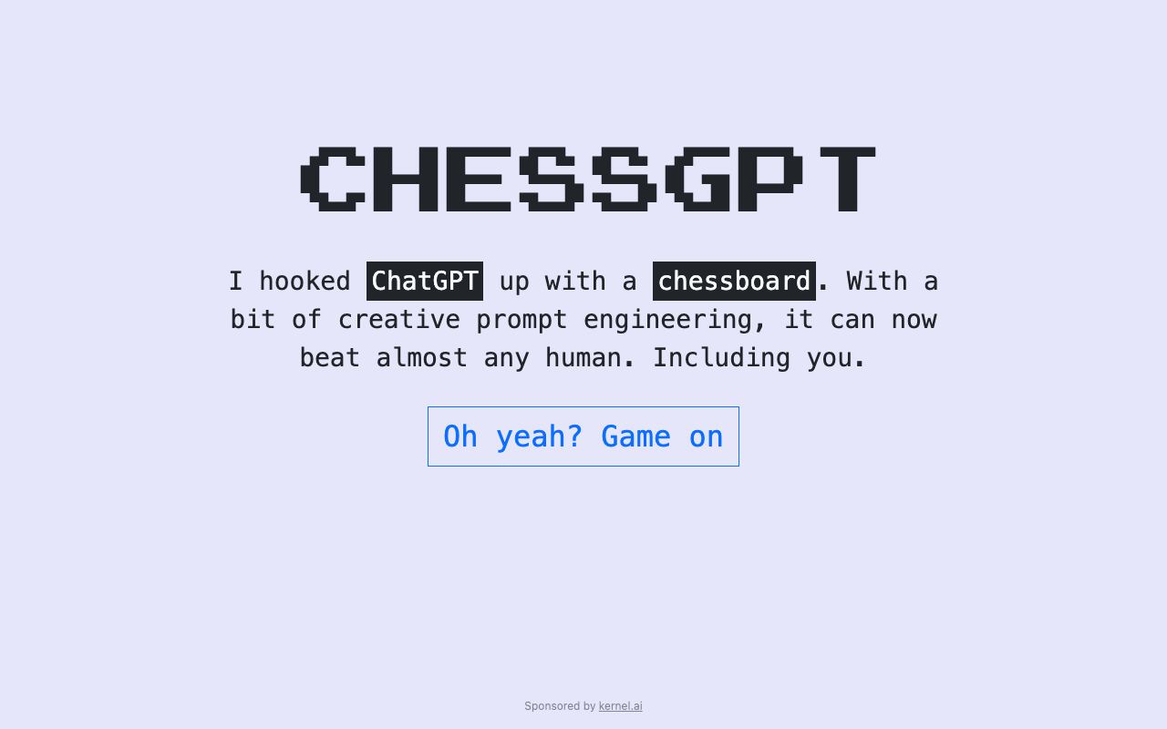 ChessGPT — website screenshot