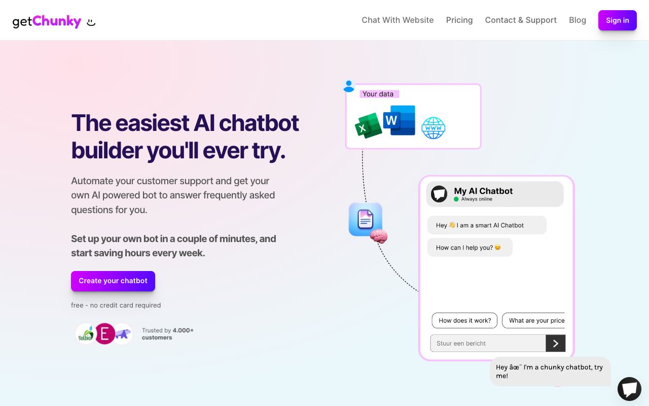 Chunky — website screenshot