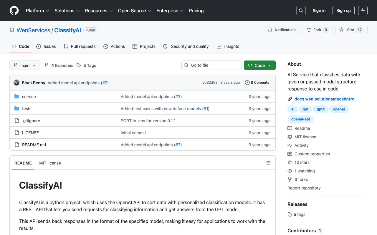 ClassifyAI — website screenshot