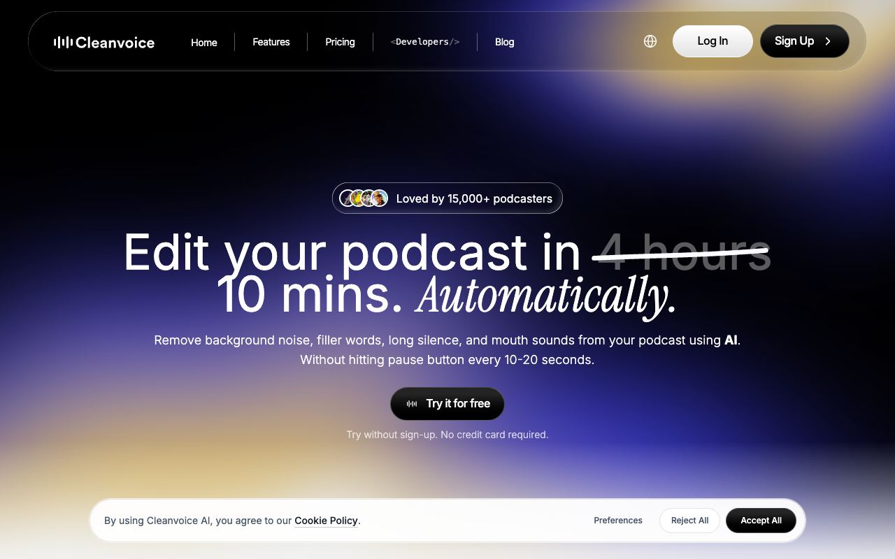 Cleanvoice AI — website screenshot