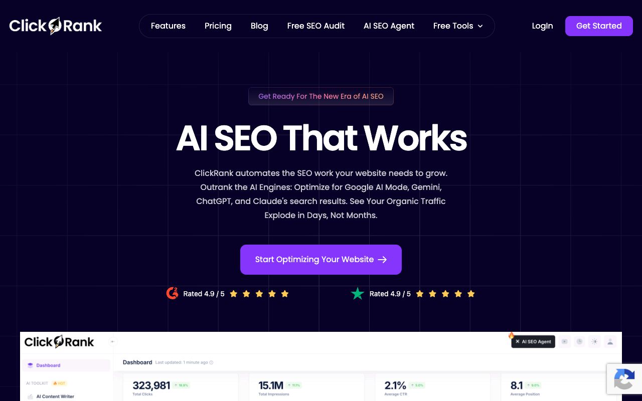 ClickRank — website screenshot
