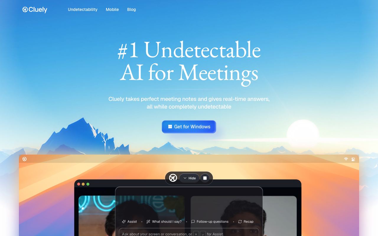 Cluely — website screenshot