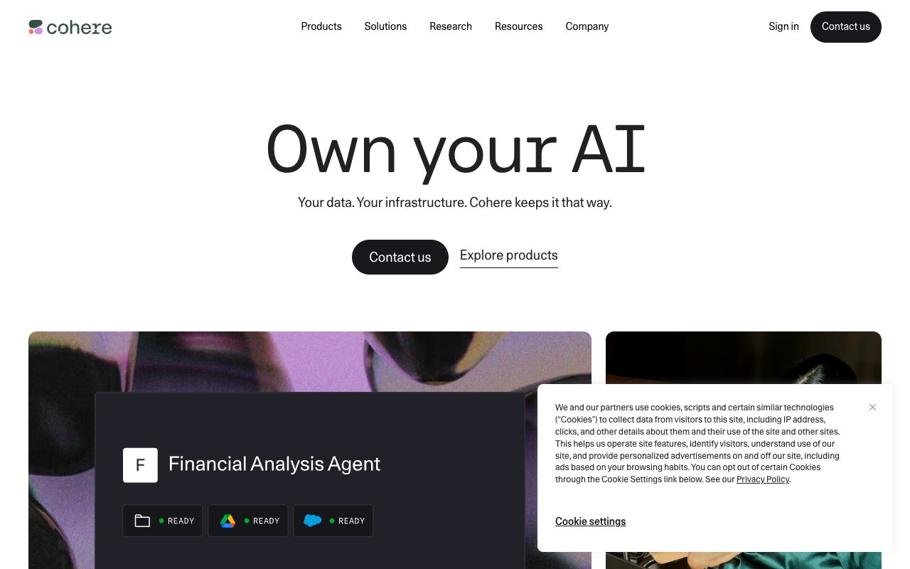 Cohere — website screenshot