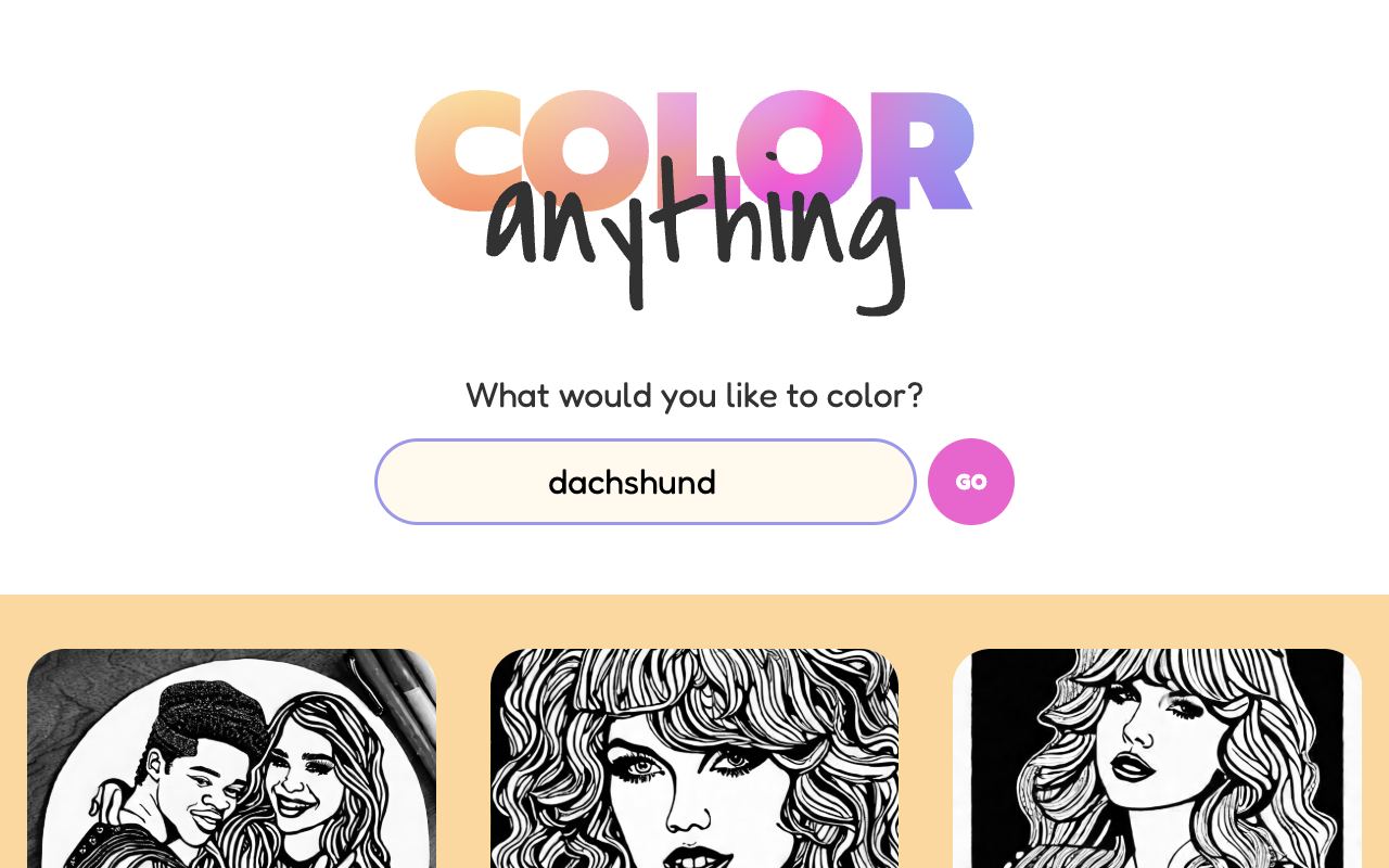 Color Anything — website screenshot