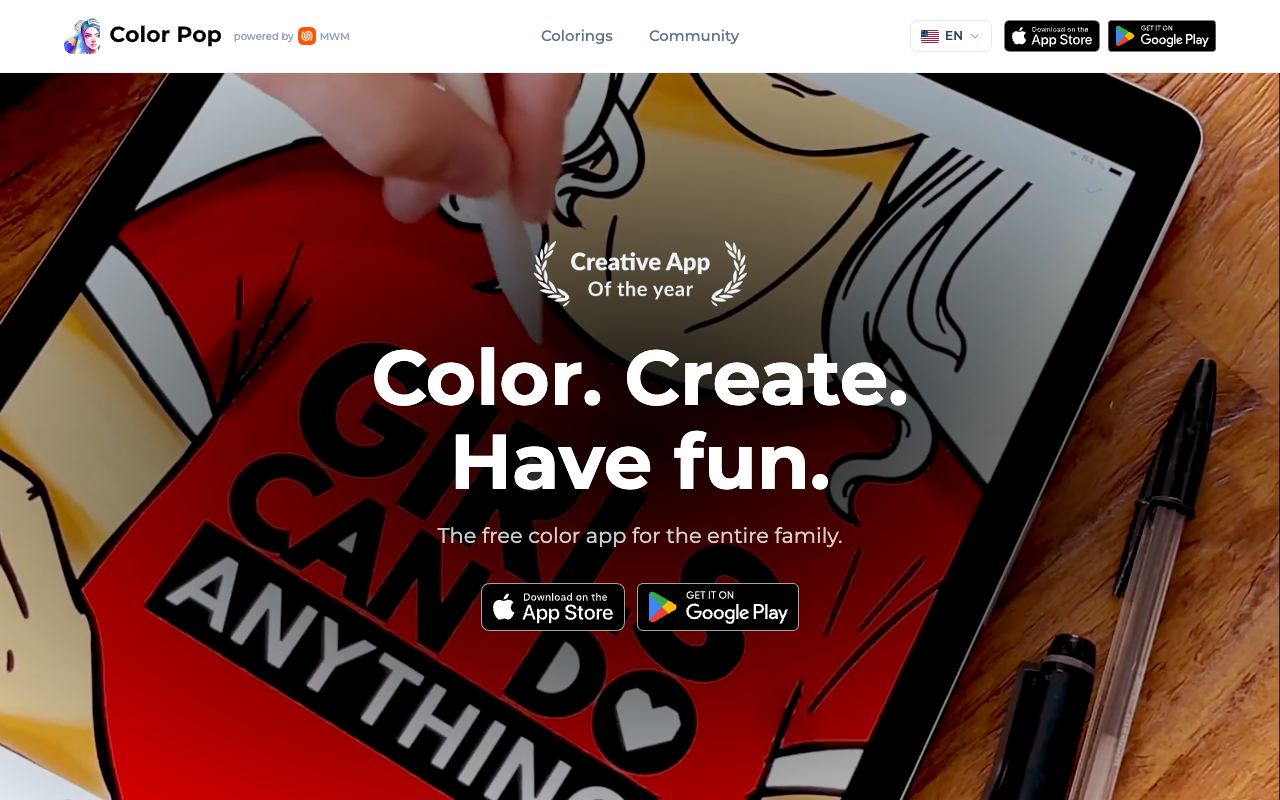Color Pop — website screenshot