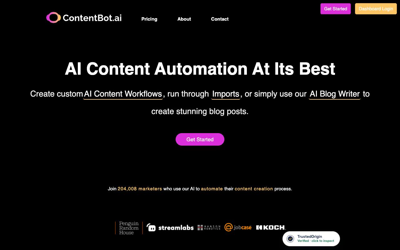 ContentBot — website screenshot