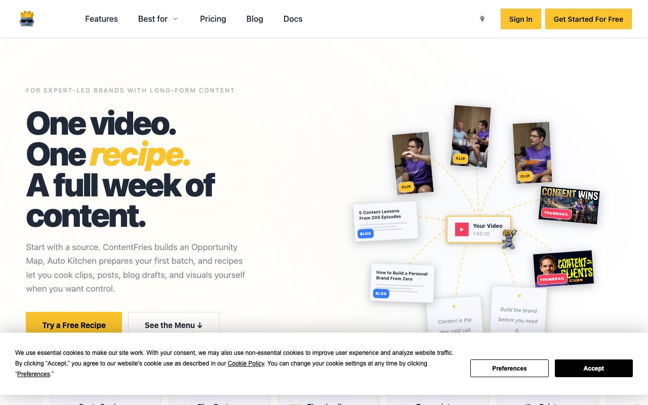 ContentFries — website screenshot