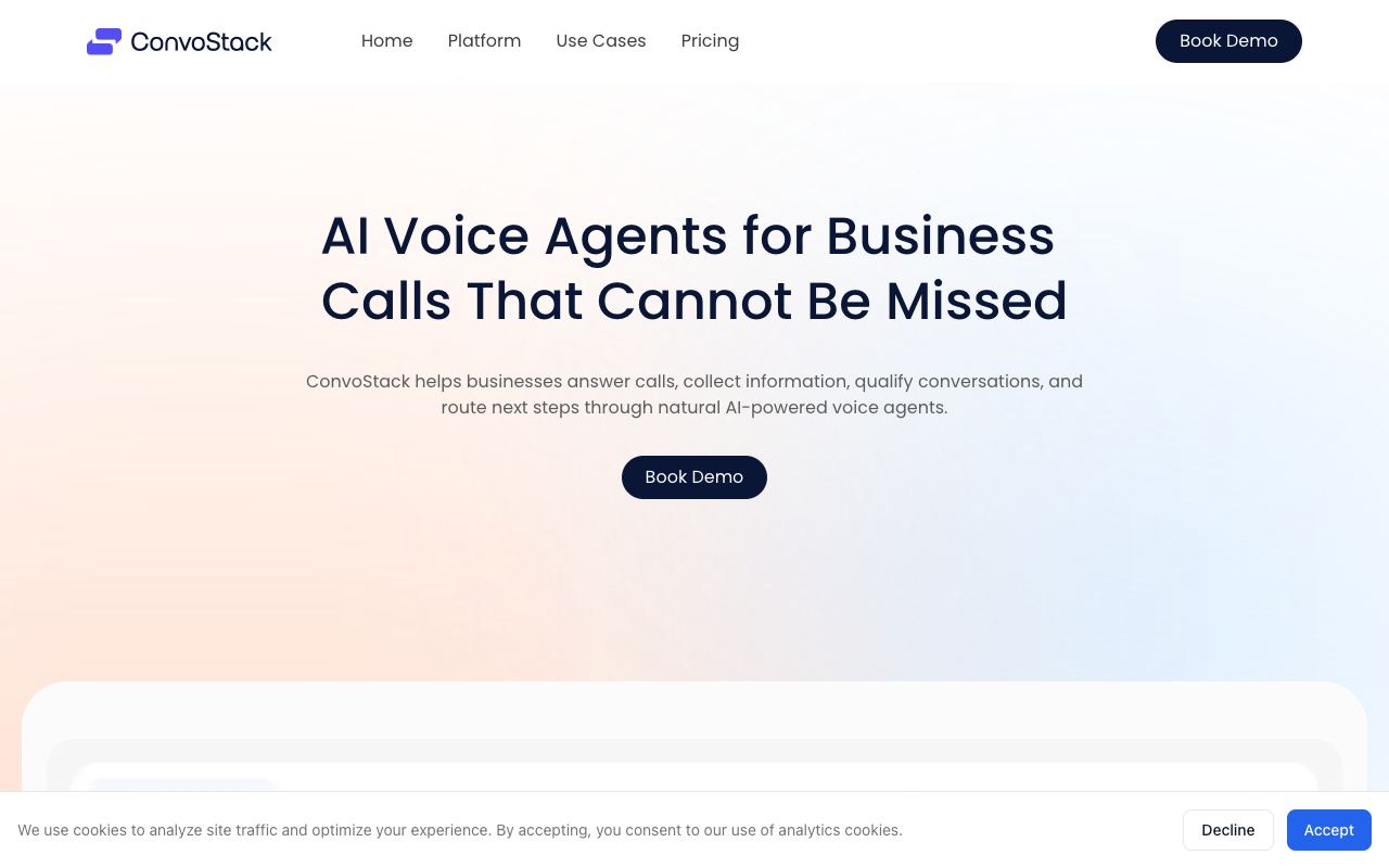 ConvoStack — website screenshot