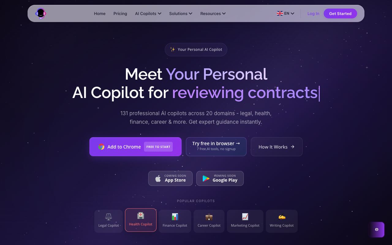 Copilotly — website screenshot