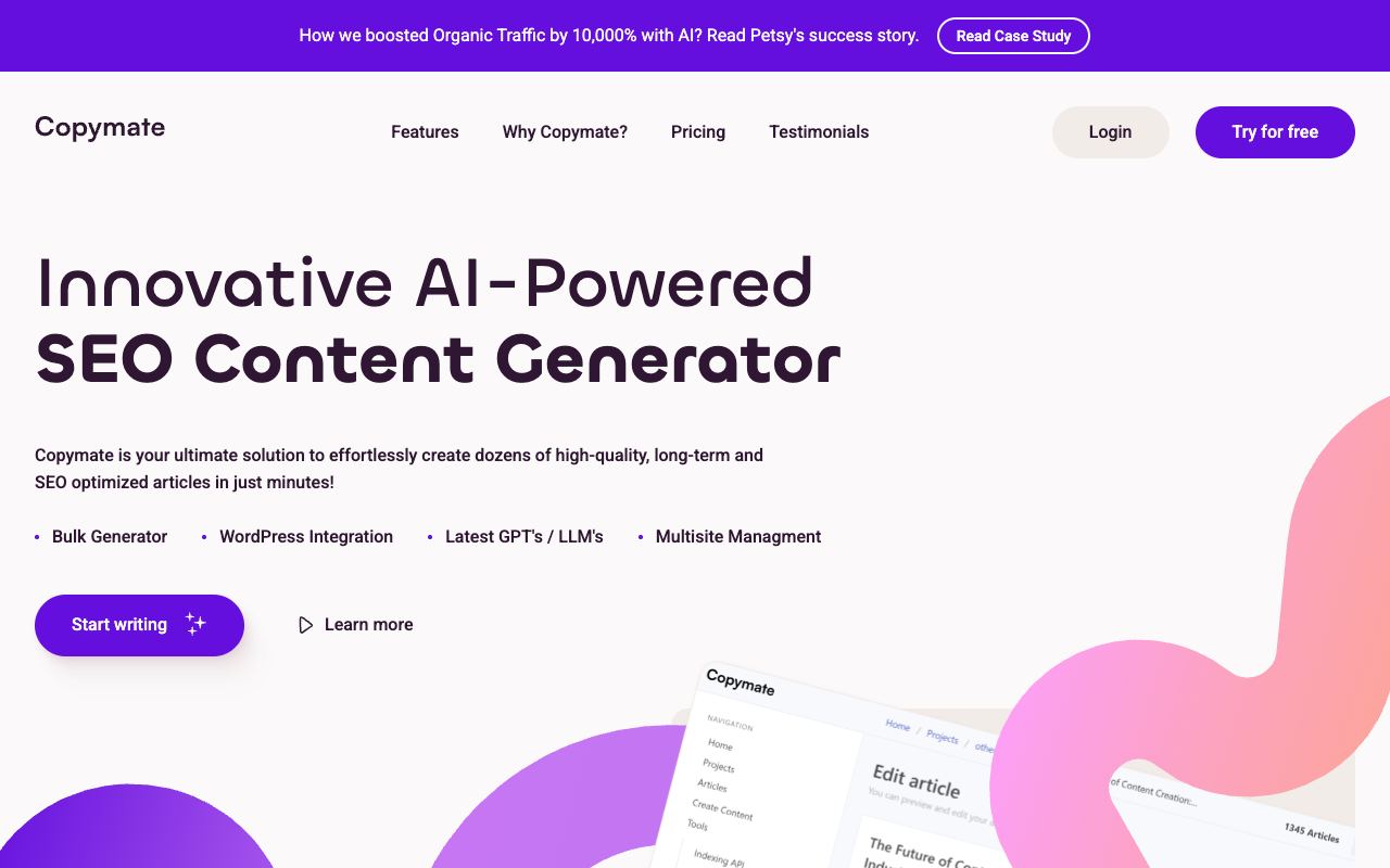 Copymate — website screenshot
