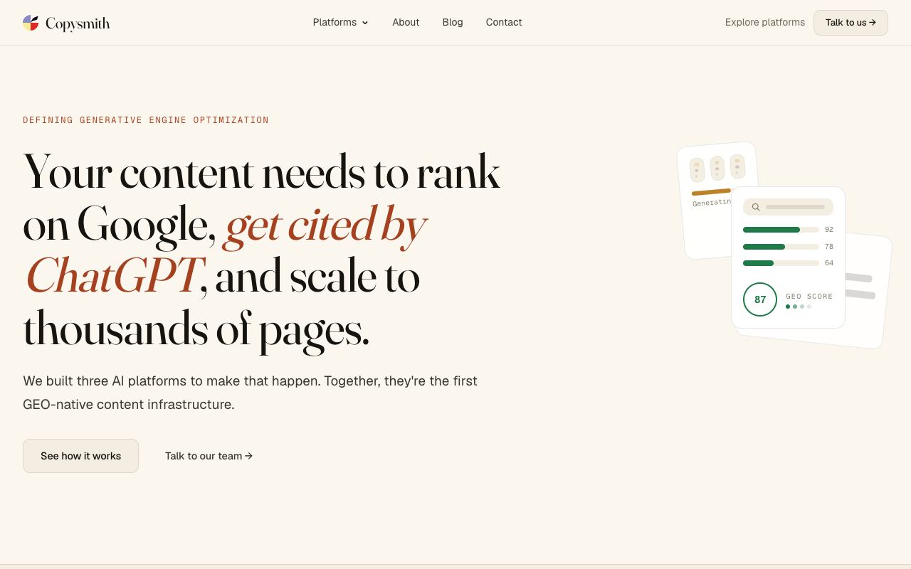 Copysmith — website screenshot