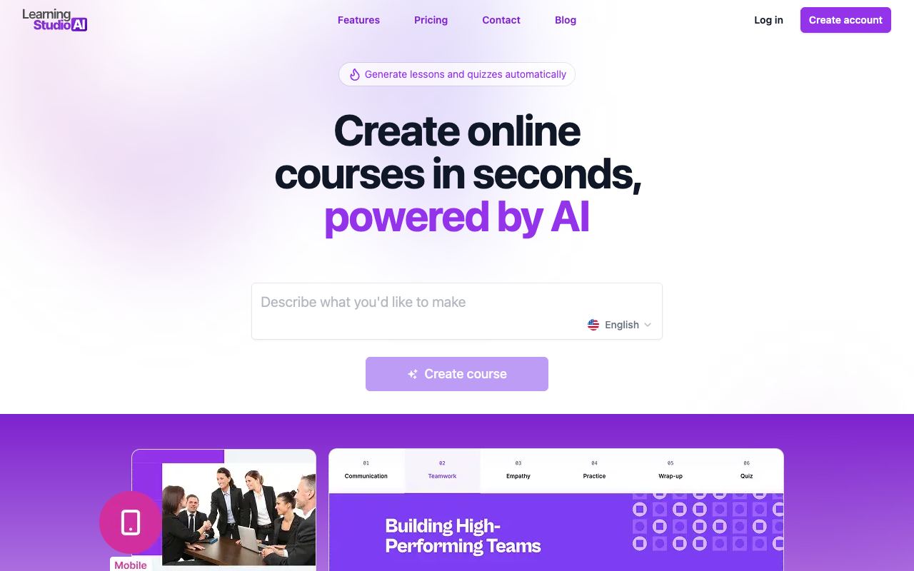 LearningStudioAI — website screenshot