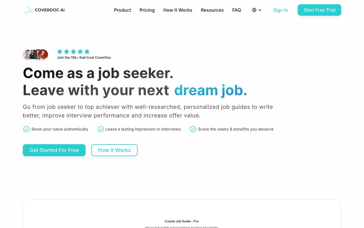 CoverDoc.ai — website screenshot