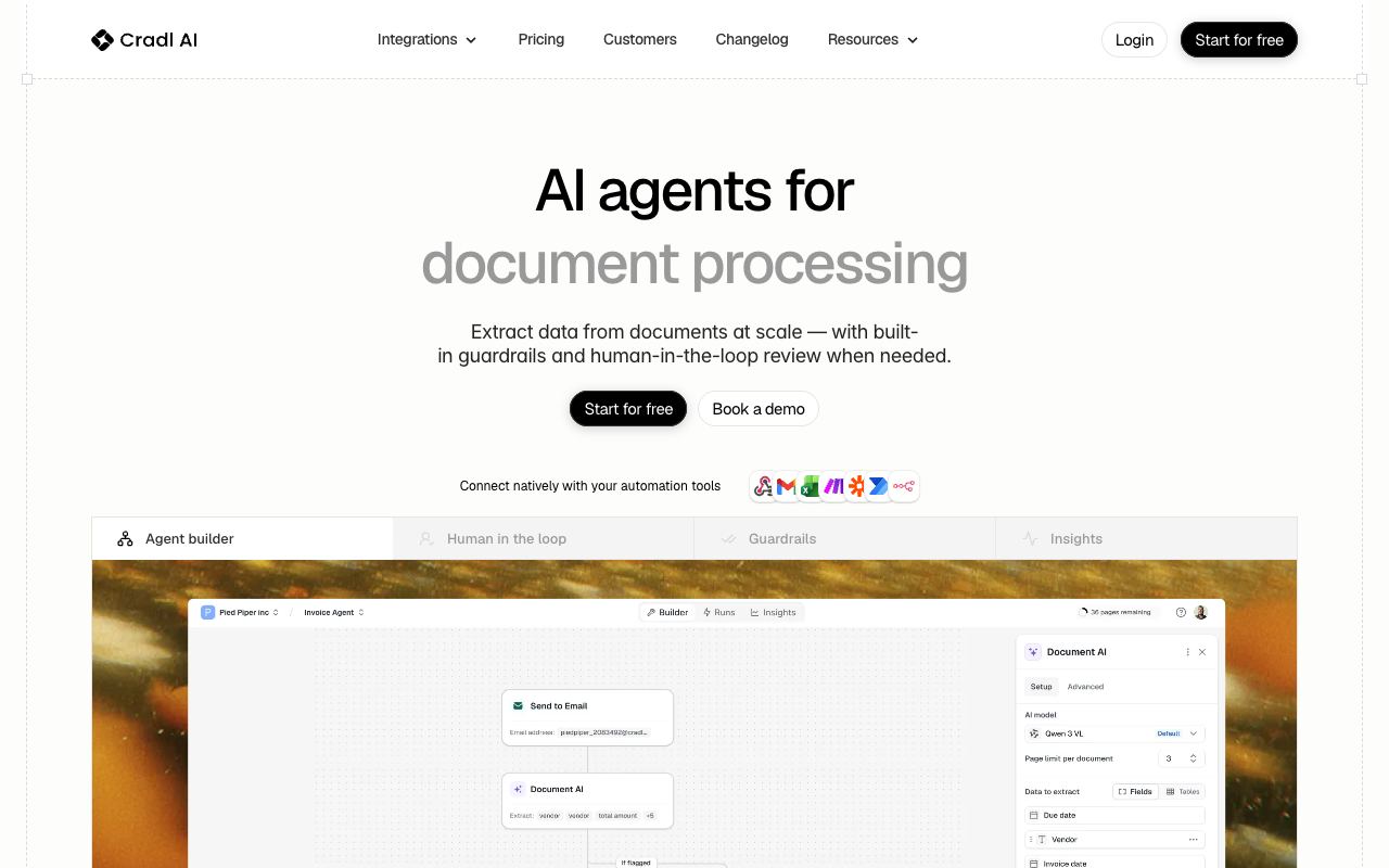Cradl AI — website screenshot