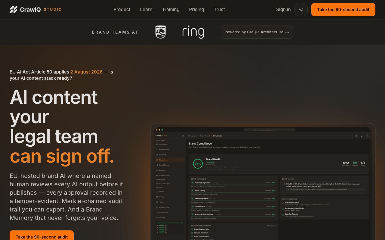 CrawlQ Studio — website screenshot