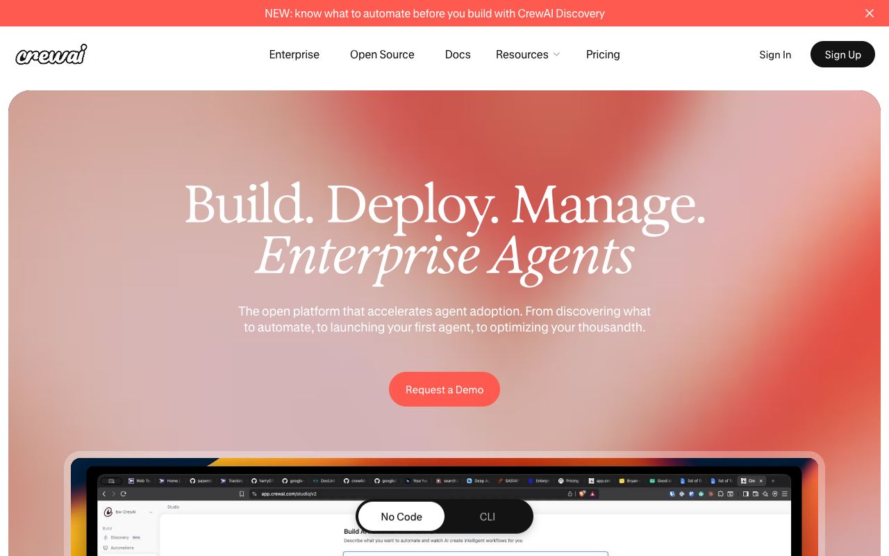 CrewAI — website screenshot