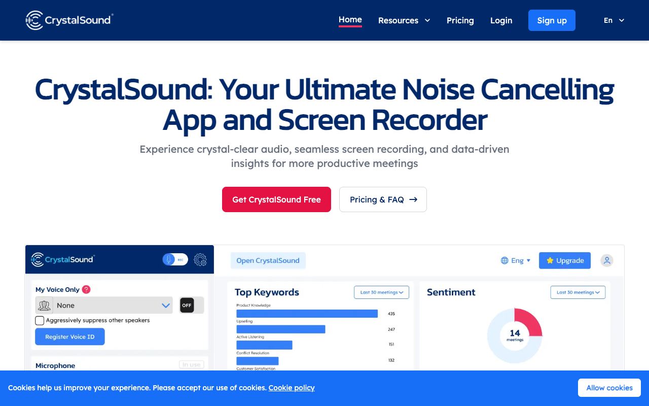 CrystalSound — website screenshot