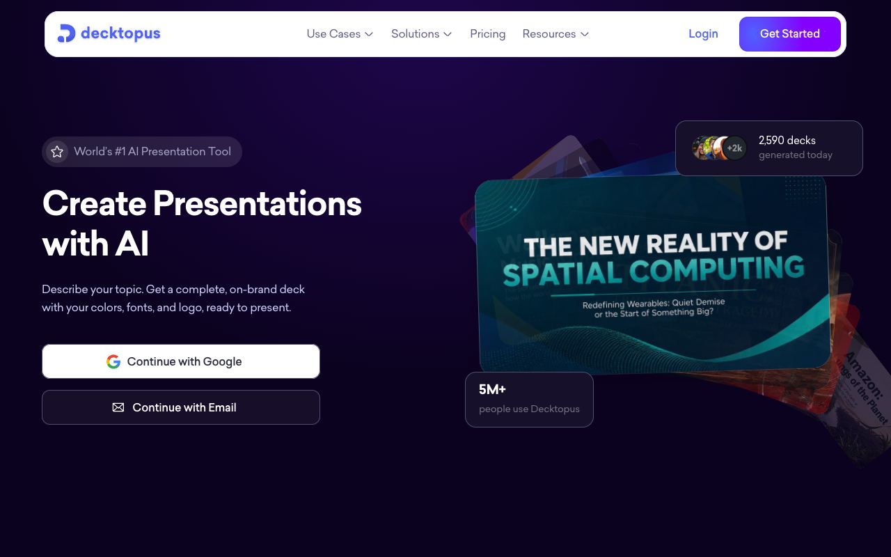 Decktopus — website screenshot