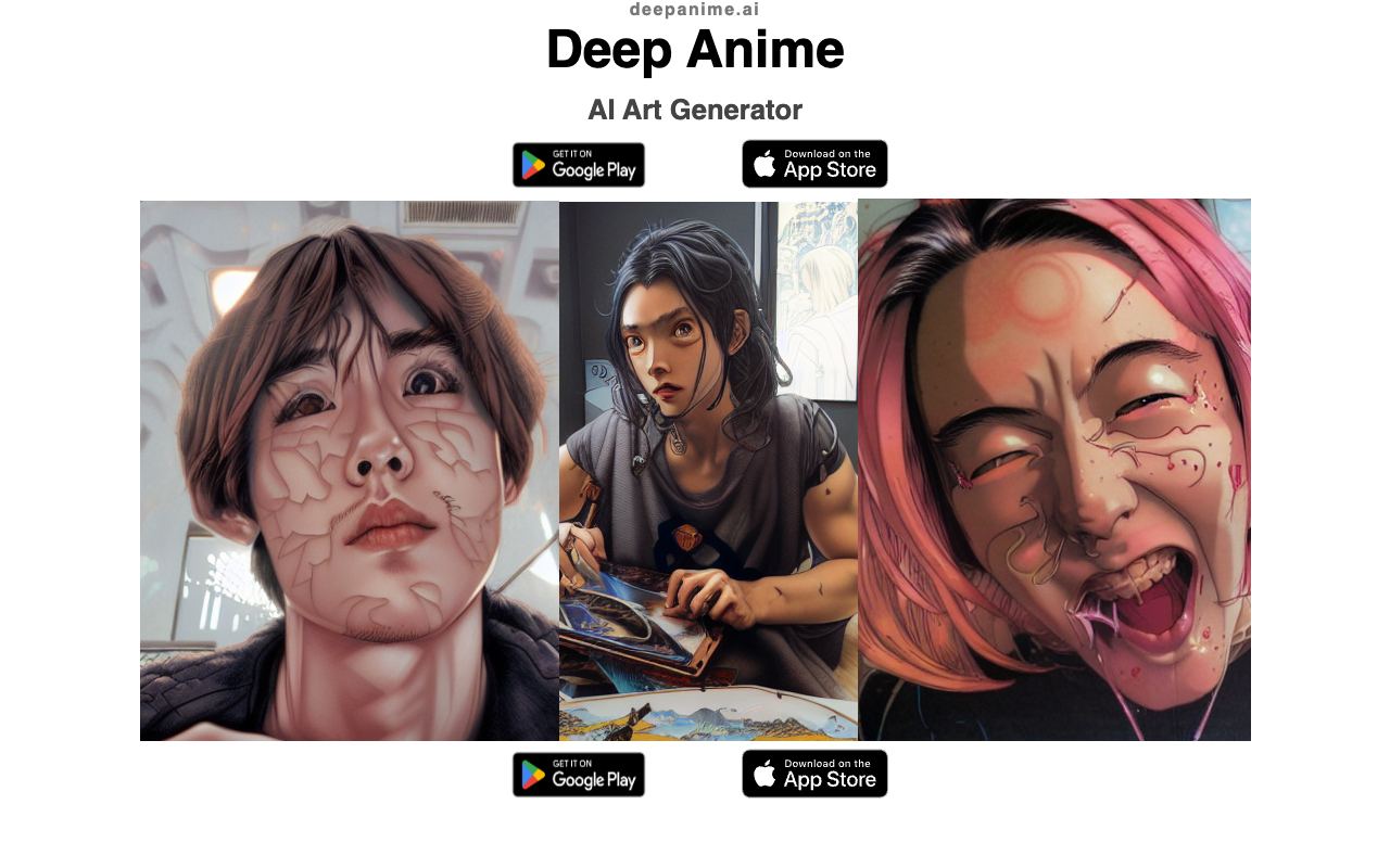 Deep Anime — website screenshot