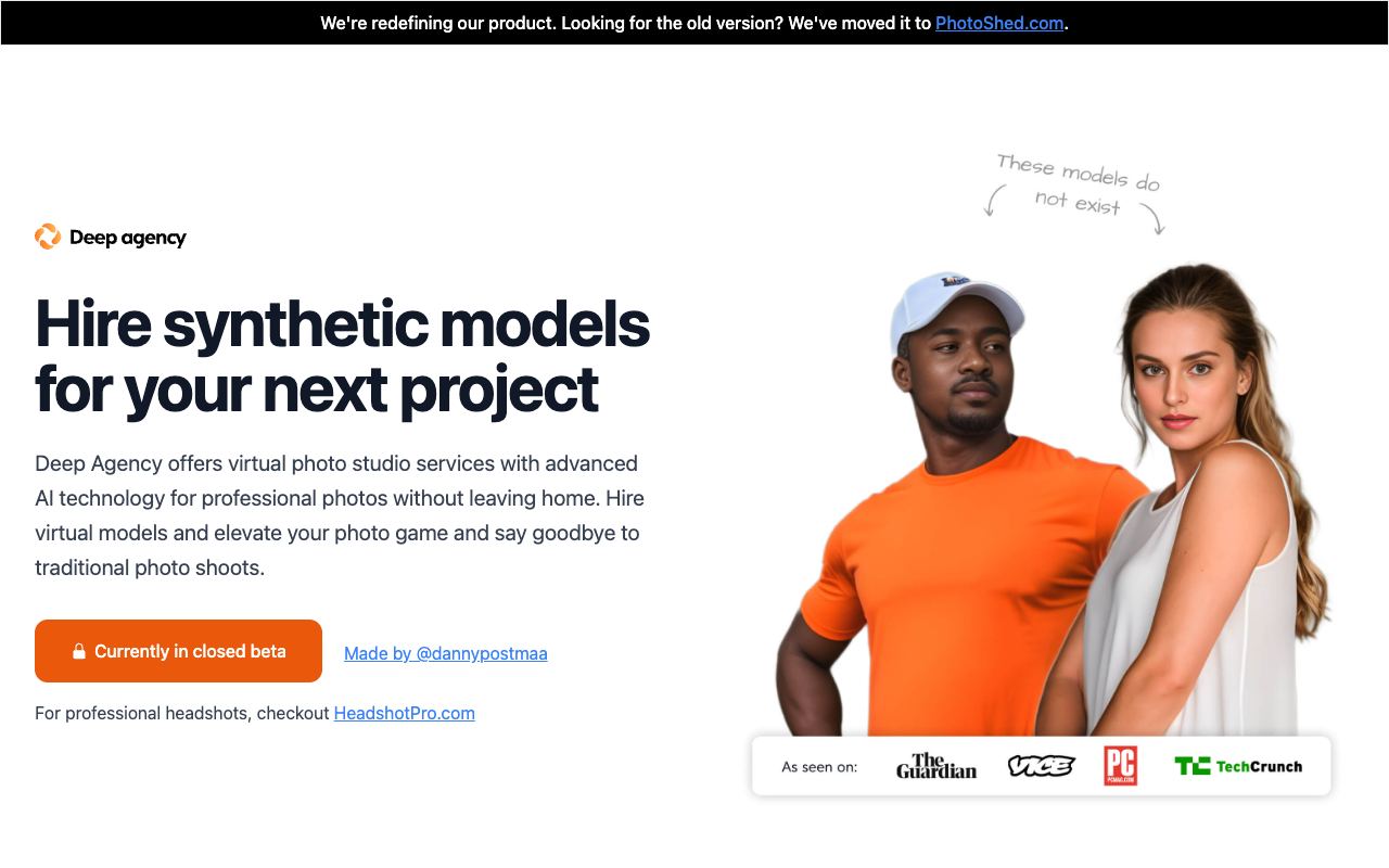 Deep Agency — website screenshot