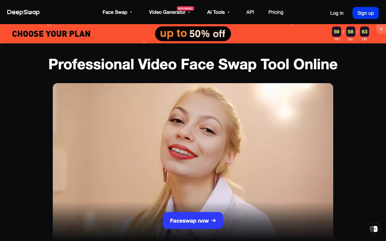 DeepSwap — website screenshot