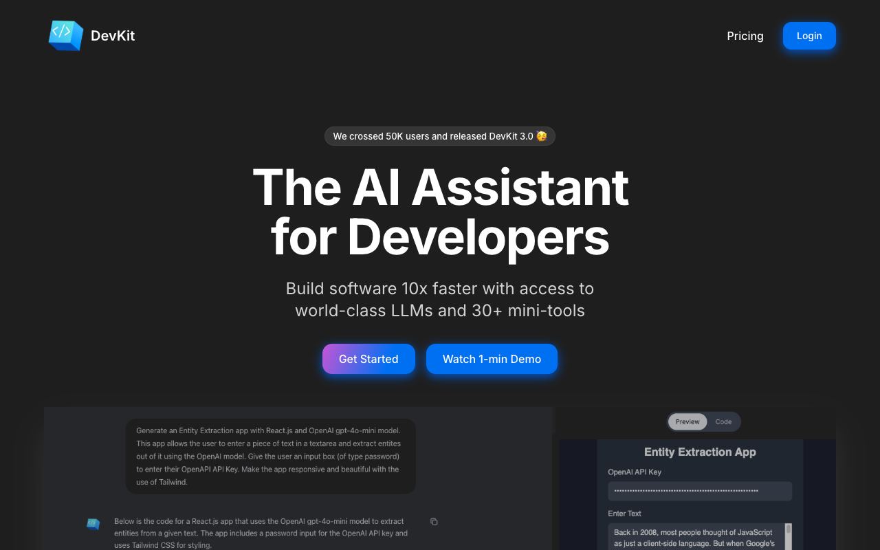 Devgpt — website screenshot