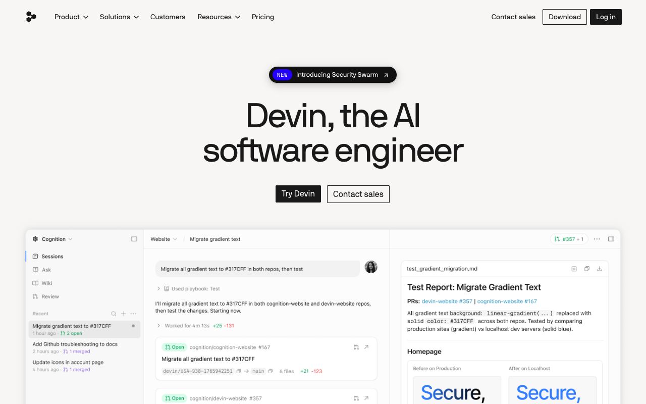 Devin — website screenshot