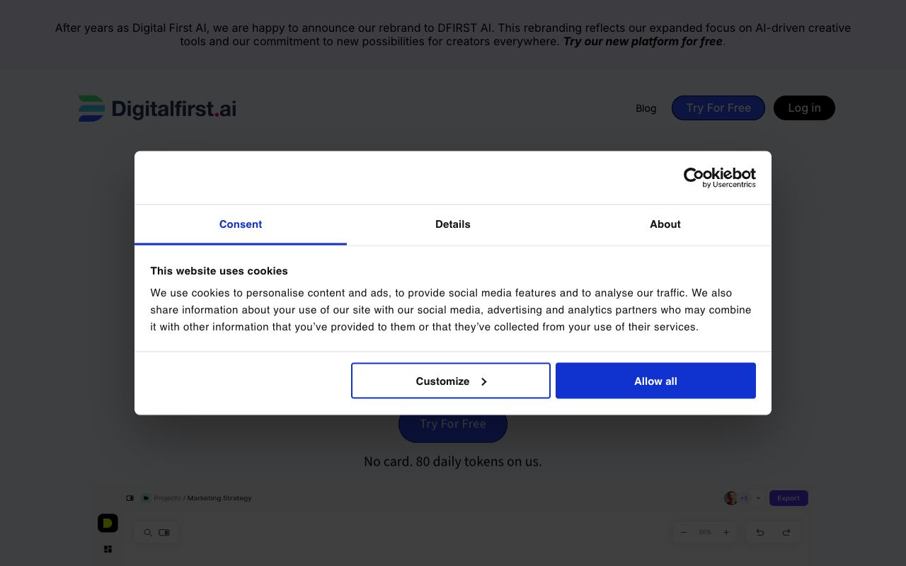 DFIRST AI — website screenshot