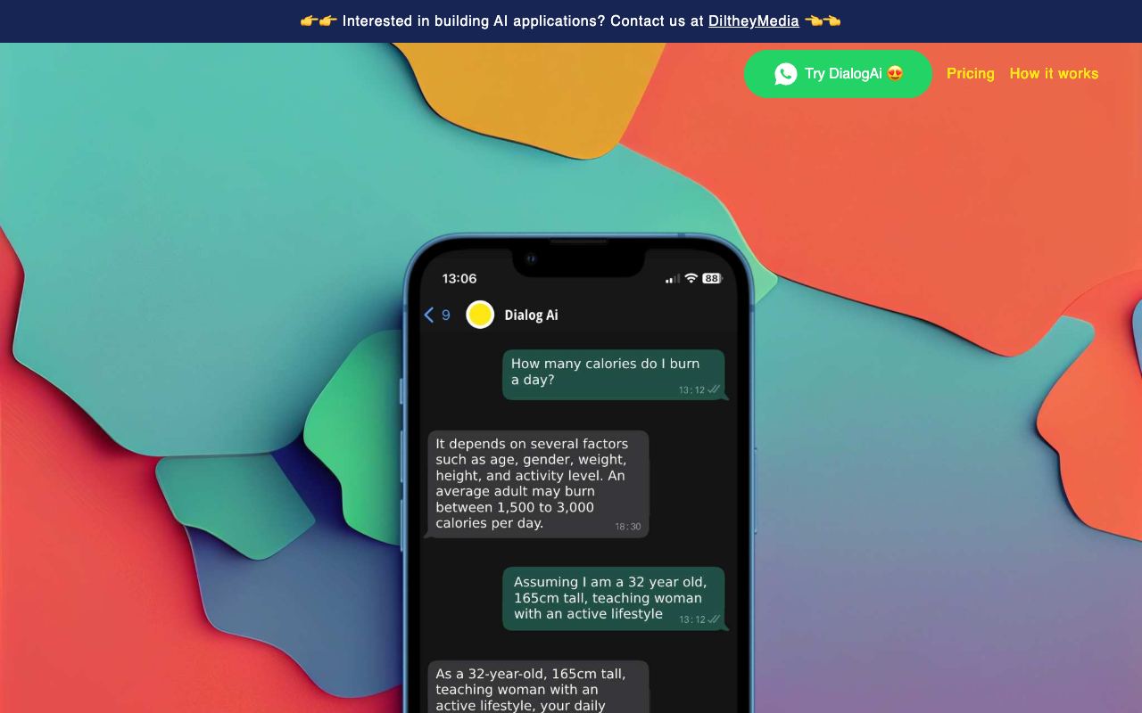 DialogAI — website screenshot