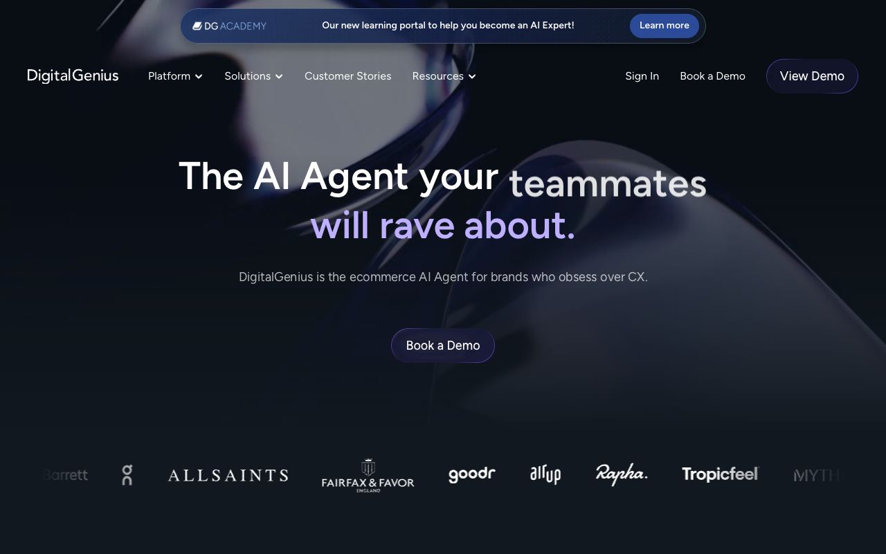 DigitalGenius — website screenshot