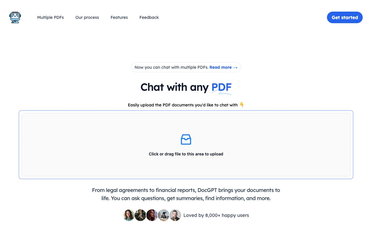DocGPT — website screenshot