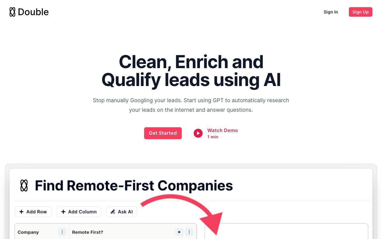 Double — website screenshot