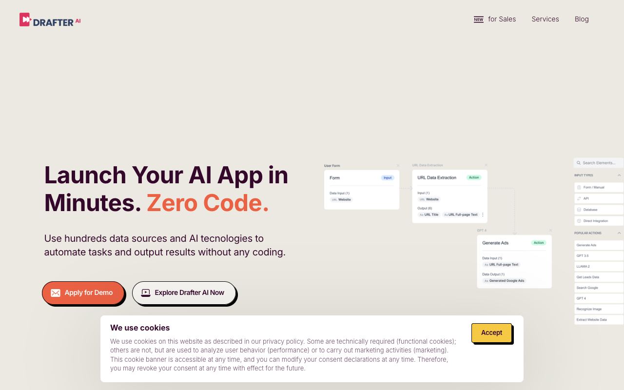 Drafter AI — website screenshot