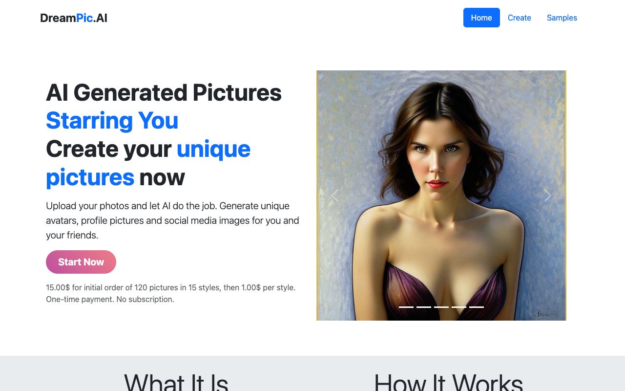 DreamPic.AI — site ekran görüntüsü