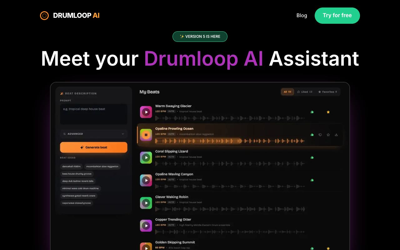 Drumloop AI — website screenshot