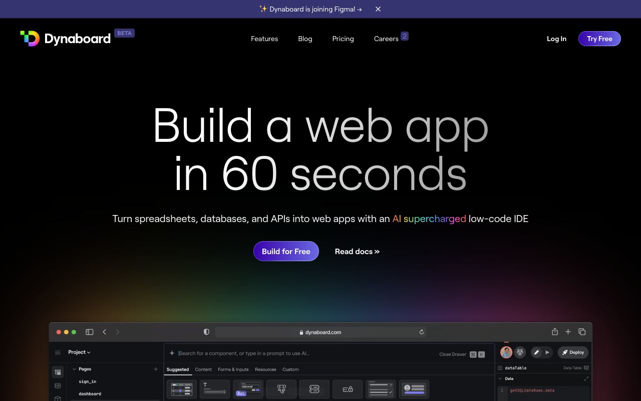 Dynaboard — site ekran görüntüsü