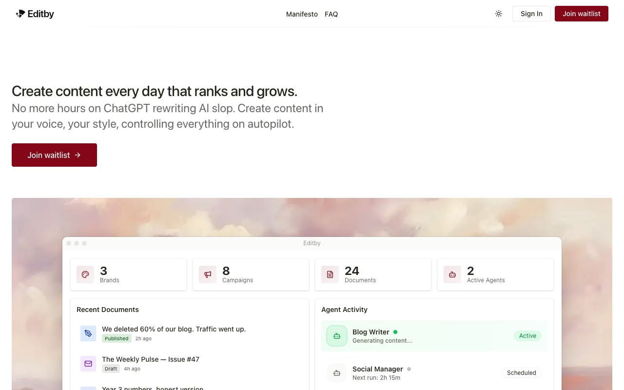 Editby — website screenshot